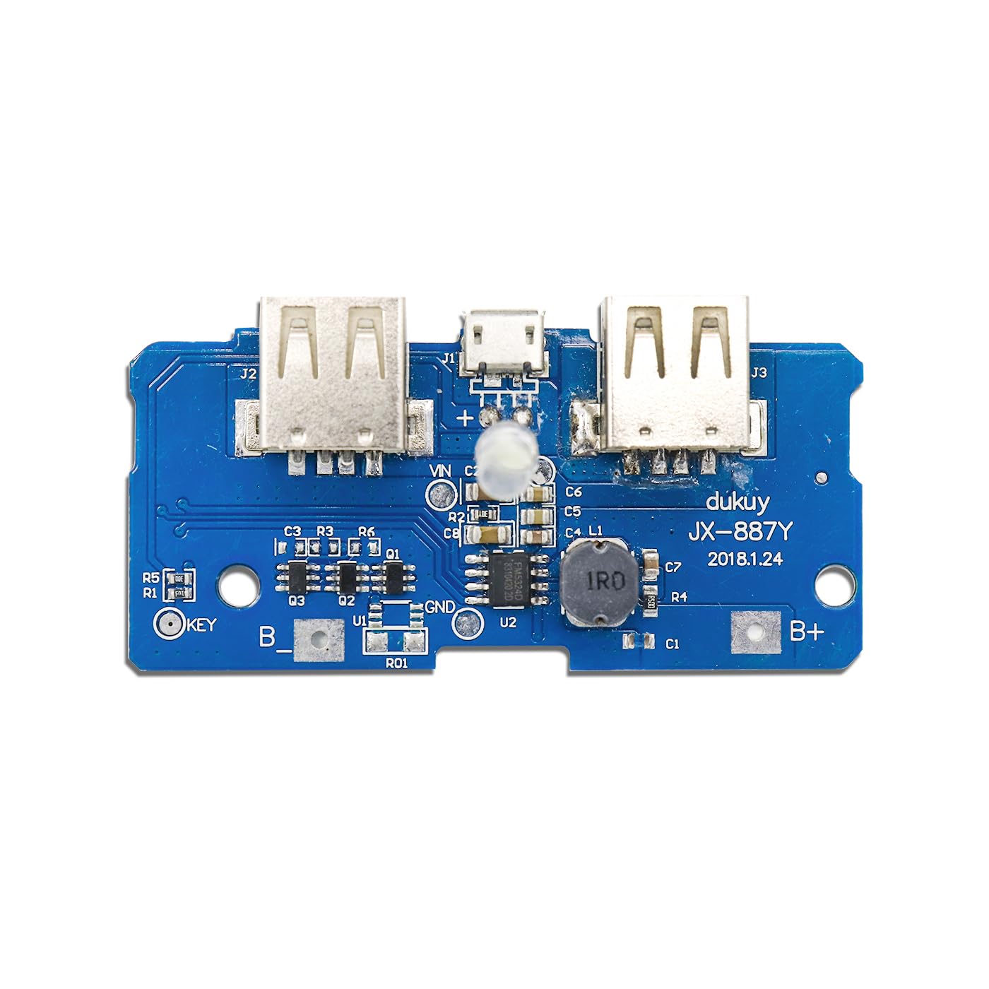 Electronic Spices JX-887Y Dual Micro Usb 3.7v to 5v 2a Power Bank Charger Module Pack of 1pcs-image-31