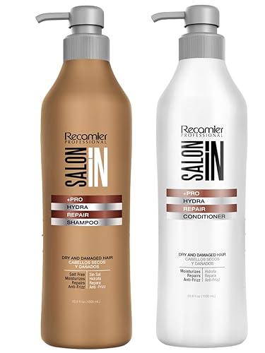 RECAMIER - Juego de tratamiento para el cabello reparador de champú sin sal y acondicionador ultra hidratado  Champu y Acondicionador de Cabello 338