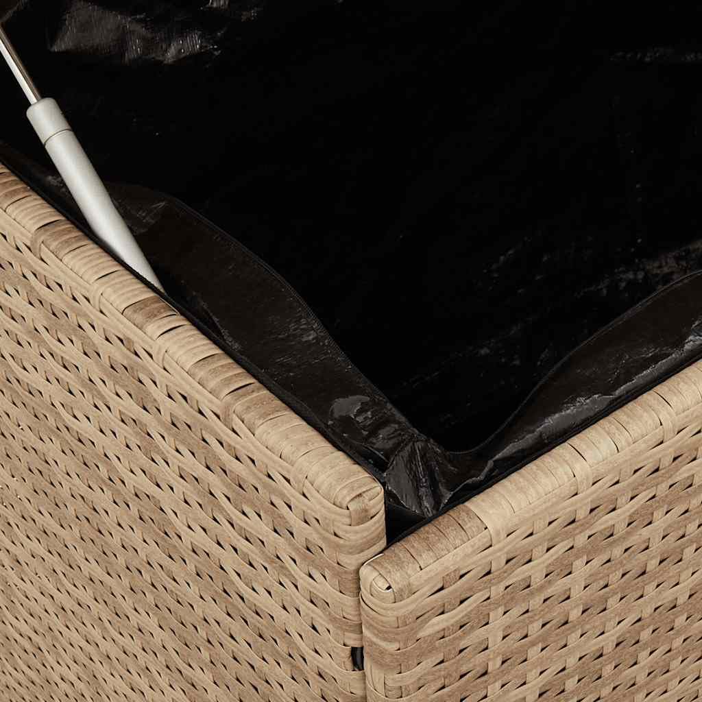vidaXL Skrzynia ogrodowa z kółkami, beż, 110x55x73 cm, polirattan, skrzyniaogrodowa, skrzynia na balkon, skrzynka ogrodowa, skrzynia na taras