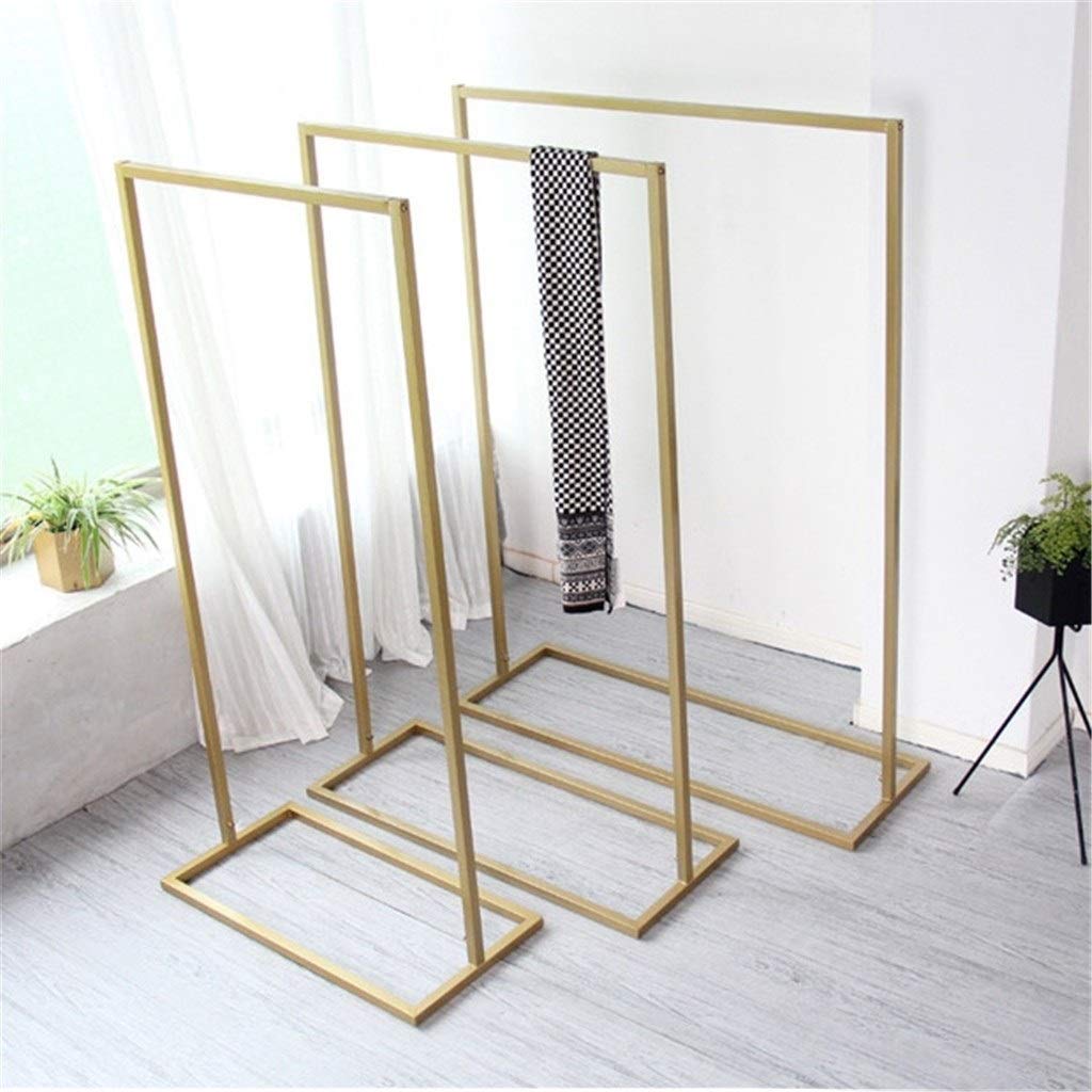 Wieszak na ubrania Prostota, metalowy wieszak na ubrania butikowy wieszak na ubrania dla dziewczynek hotel otwarty wieszak na ubrania do łączenia (kolor: złoty, rozmiar: 160 x 120 cm)