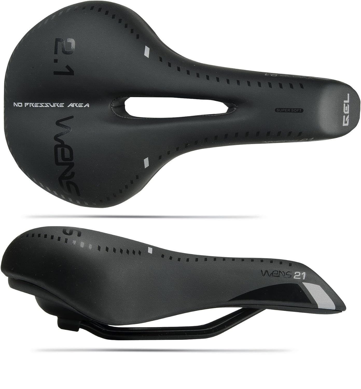 Sella bici trekking, City bike MTB MAN WENS 2.1 + GEL per bici da città (Black)