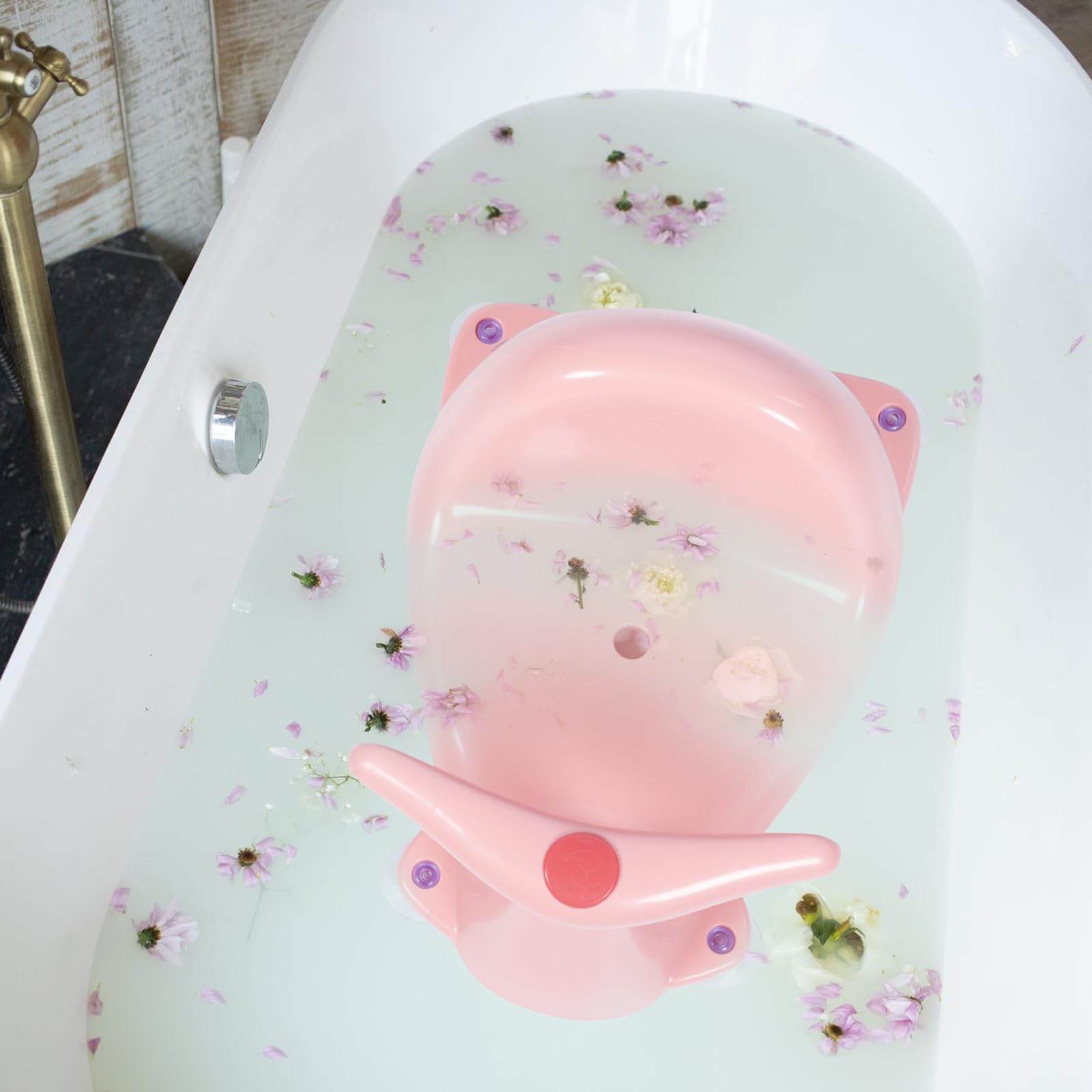 Asiento de Baño para Bebés Rosa Ventosa, Seguro y Antideslizante