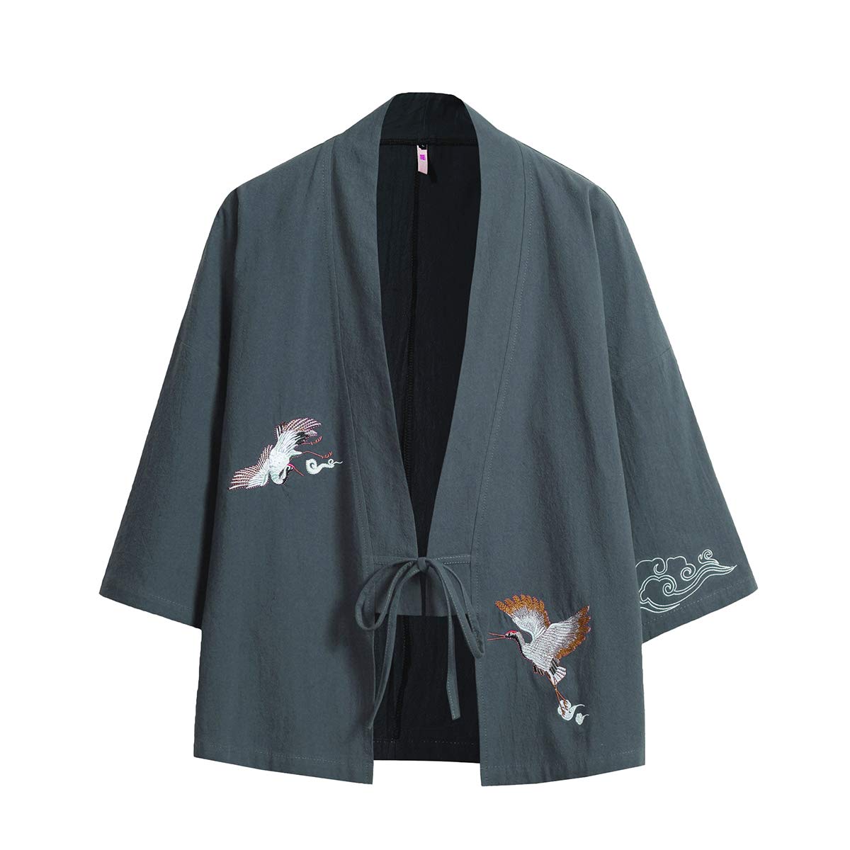 Seidarise Men's Traditional Japanese Kimono Cardigan Noragi Jacket Yukata Coat Haori - - Size XL