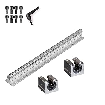 Coavoo SBR20-78.74 inch / 2000mm 1Pcs Linear Rail + 2Pcs 20mm SBR20UU Bearing Blocks, 20mm Linear Motion Slide Guide Rail with Ball Bearings Sliding Block as Heavy Duty CNC Kit