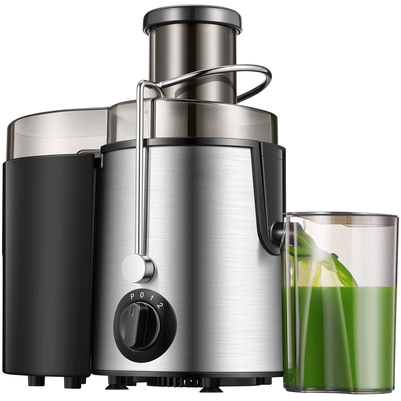 Máquinas exprimidoras, Extractor exprimidor centrífugo de 400 W con Canal de alimentación de Boca Ancha de 2,8" para Frutas y Verduras, Extractor exprimidor de 2 velocidades, sin BP