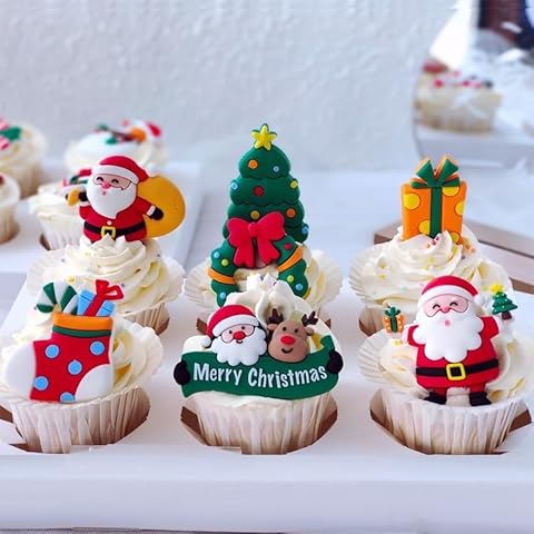 12 Reusable Christmas Cake Toppers by Mama's Little Helpers Cover