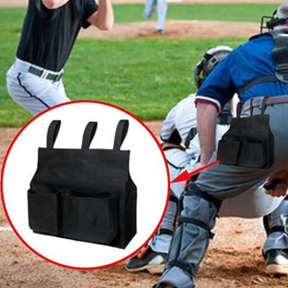 Yhenlovtt Avec une grande balle molle et 3 sangles légères de baseball de capacité, sac d'équipement d'arbitre, sac d'équipement d'arbitre sécurisé en polyester, sac de balle d'arbitre pour sports de