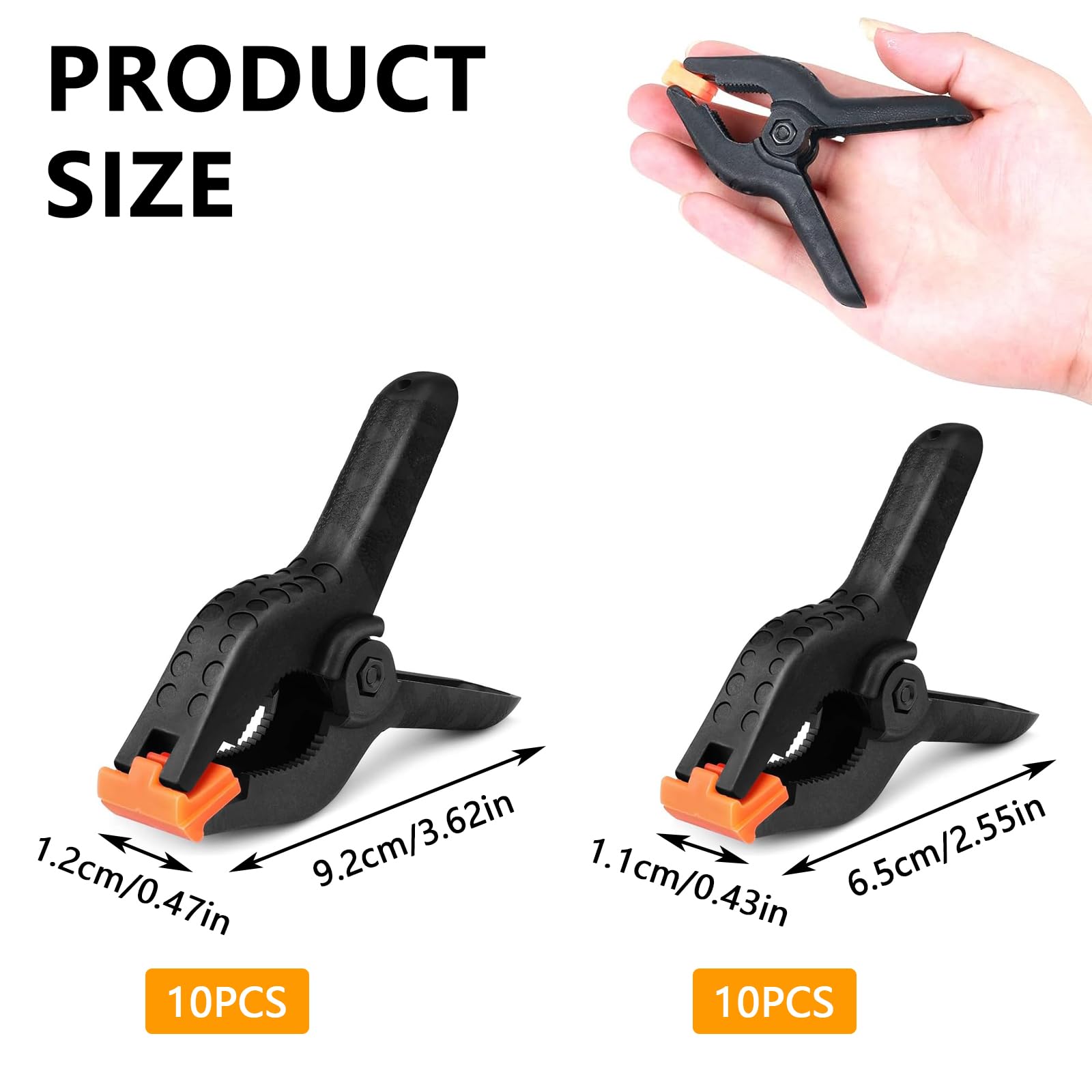 20 Morsetti A Molla Per Legno - Pinze Da Falegname Con Una Mano | 2 E 3 Pollici | Ideali Per Fai Da Te E Lavorazioni - Foto 13