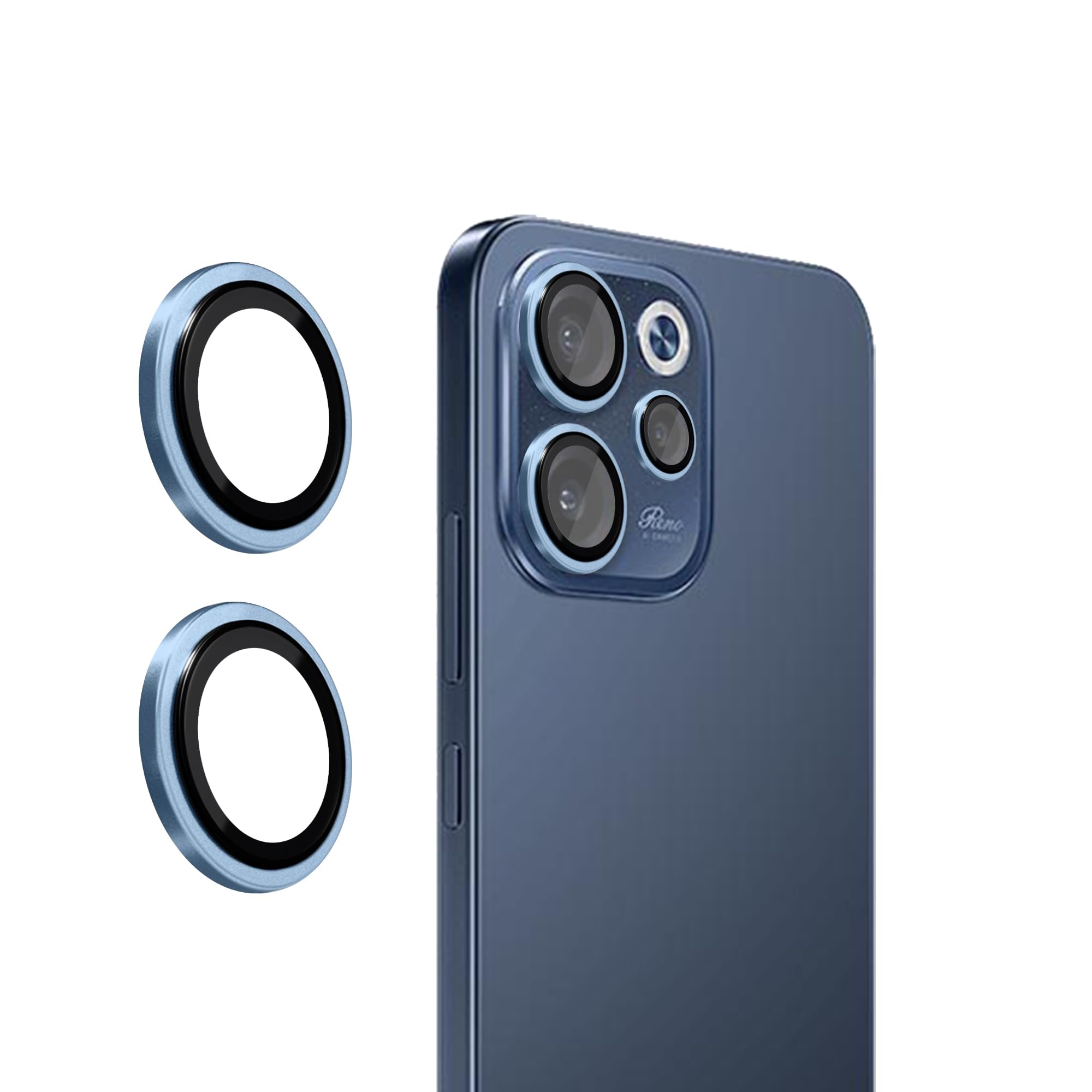 amazon basics Camera Glass Lens Protector Ring for Oppo Reno 15C 5G Case Friendly with Edge to Edge Coverage and Easy Installation (Blue)-image-46
