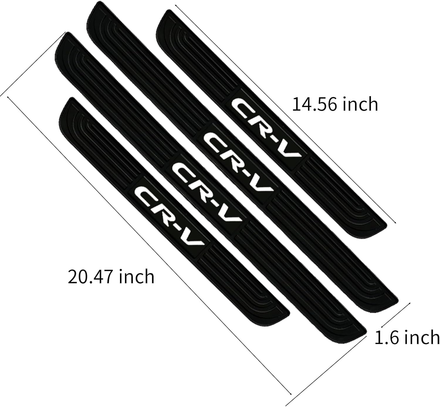 4pcs/Set Car Door Sill Plate Protectors - Black Soft Rubber Front/Rear Door Sill Scuff Plate Guard, Door Pedal Protector Stickers fit for Honda CRV (White)