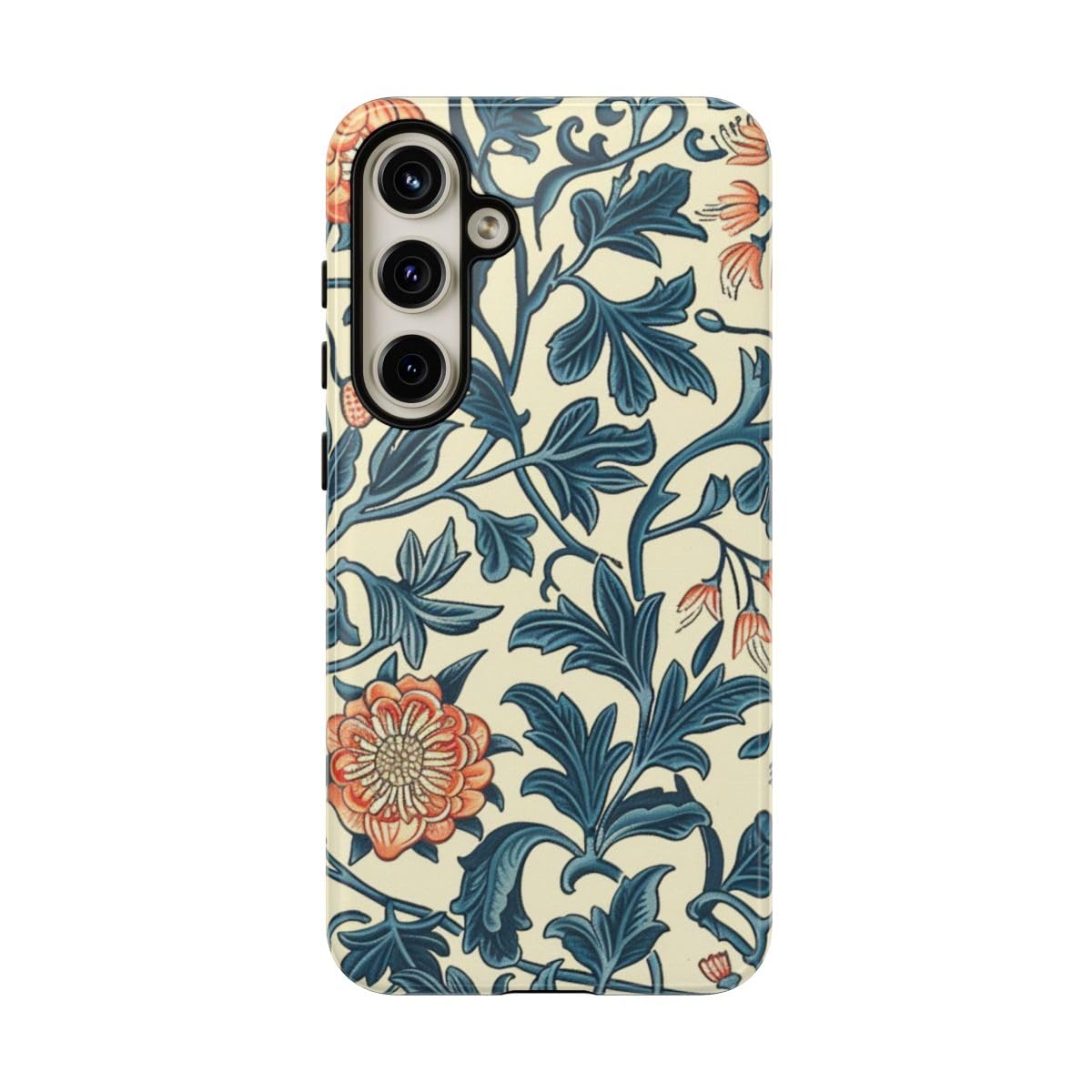 Coque Samsung S24 Plus résistante fleur bleue et orange - 5