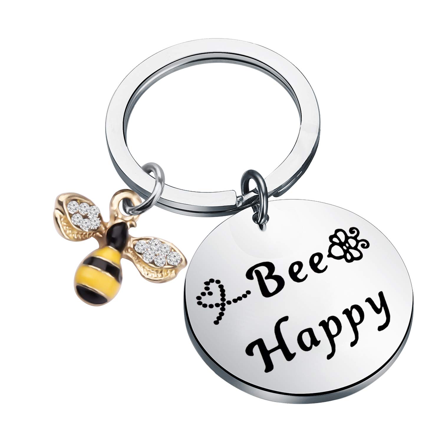 Bee Keychain With Bumble Bee Chram Bee Jewelry Motivational Gift For Friend Family