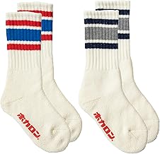 Hokaron Men's Line Socks, Pile 9.8 - 11.0 inches (25 - 28 cm), Set of 2