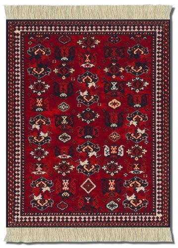 Lextra Deyoung Early Turkmen MouseRug, 10.25 x 7.125 Inches, Red, Navy and White, One (MET-1)