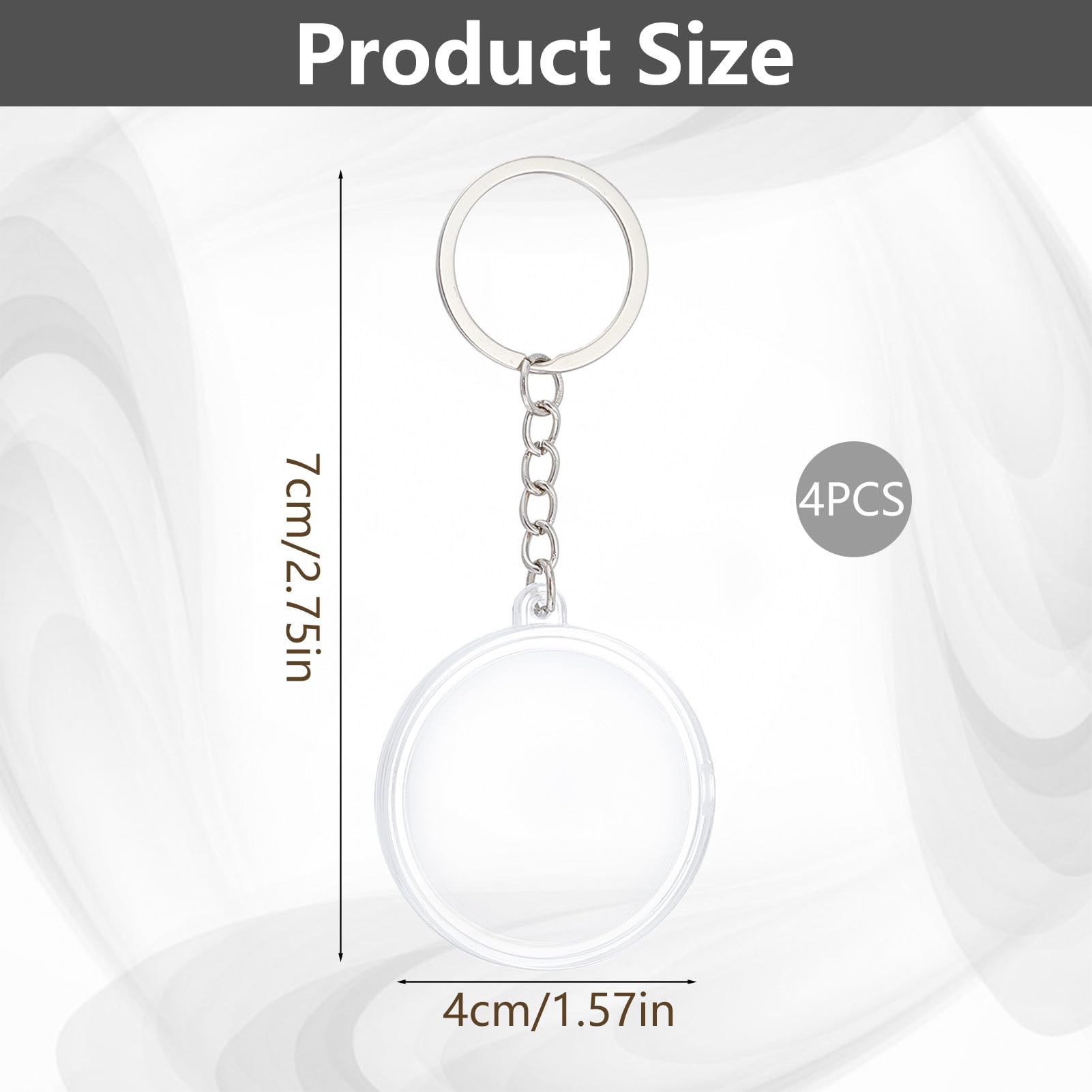 NICENEEDED 4 Llavero Porta Monedas, 1.57" Estuche Transparente con Cápsulas Duras para Monedas, Ideal para Medallones Y Colección de Monedas de Recuerdo.