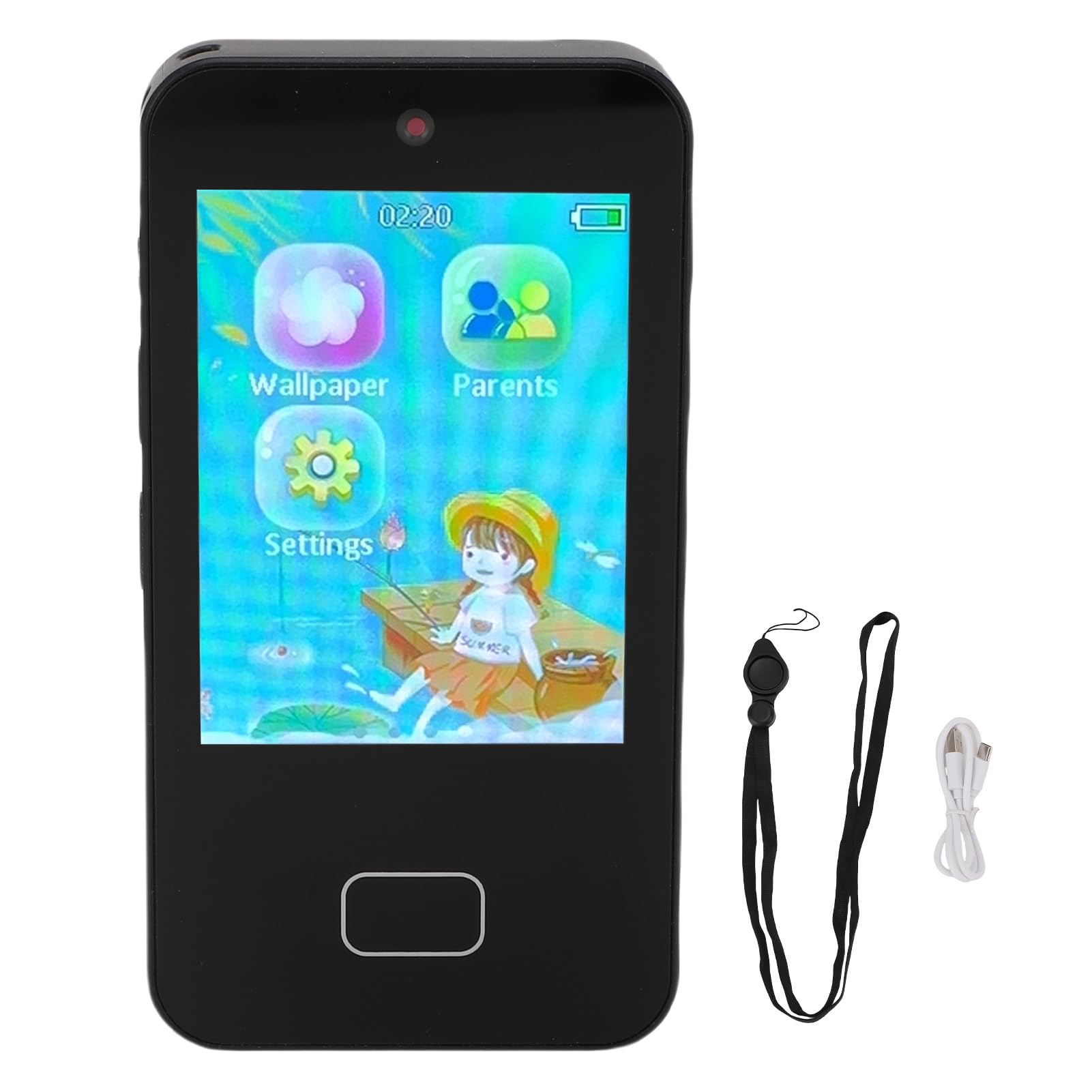 Generic Smartphone Giocattolo con Touch Screen per Bambini, Doppia Fotocamera, Telefono Giocattolo per Bambini da 3 a 10 Anni, ABC, Disegni, Telefono HD per , per Giochi Educativi (BLACK)