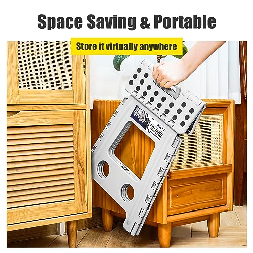 Image of Delxo 16 Inch Folding Step Stool,Foldable Stool for Adults,Portable Collapsible Plastic Stepstool,Non Slip Folding Stools for Kitchen Bathroom Bedroom Garden Up to 400LBS,(Grey 1PC) (Pack of 6)