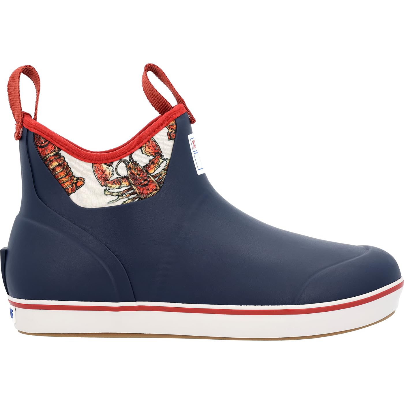 XTRATUF Wmn Blu 6" Lobste, Color: Navy/Lobster Print, Size: 10 (XWAB-9LOB-100)