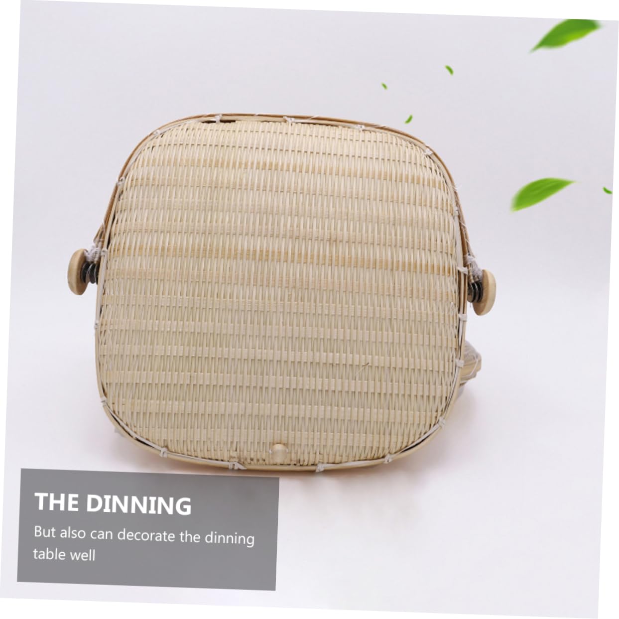 Healifty 1Pc Crafted Woven Basket with Net Cover Versatile Dustpan for Fruits Bread Snacks Oblong Design for Indoor Outdoor Use Decorative Practical Storage