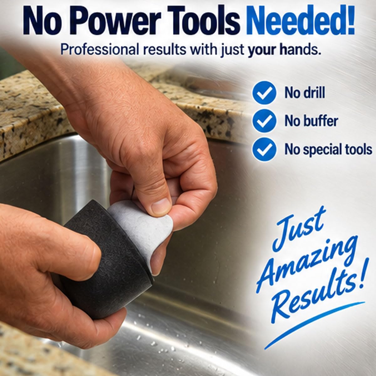 Restore Stainless Steel Sinks - Scratch Remover Kit -6 Restore Stainless Steel Sinks - Scratch Remover Kit -6