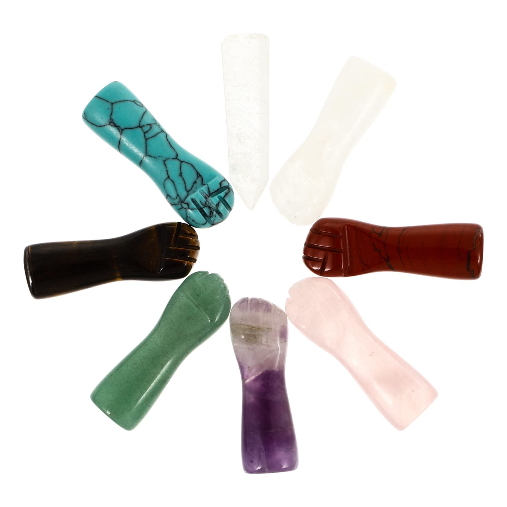 Hemoton 1 Set Fist Crystal Column Natural Crystal Craft Wand Crystal Chakra Wand Home Decoration Ornament Crafts Yoga Decor Energy Stones Decor Crystal Hexagonal Column Crystal Craft Decor