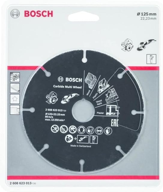 Bosch Professional Tarcza tnąca Carbide Multi Wheel (do wielu materiałów, Ø 125 mm, Akcesoria szlifierek kątowych)