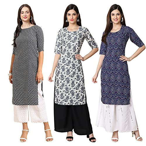 Image of Pinkmint Women's Crepe Floral Regular Kurta
