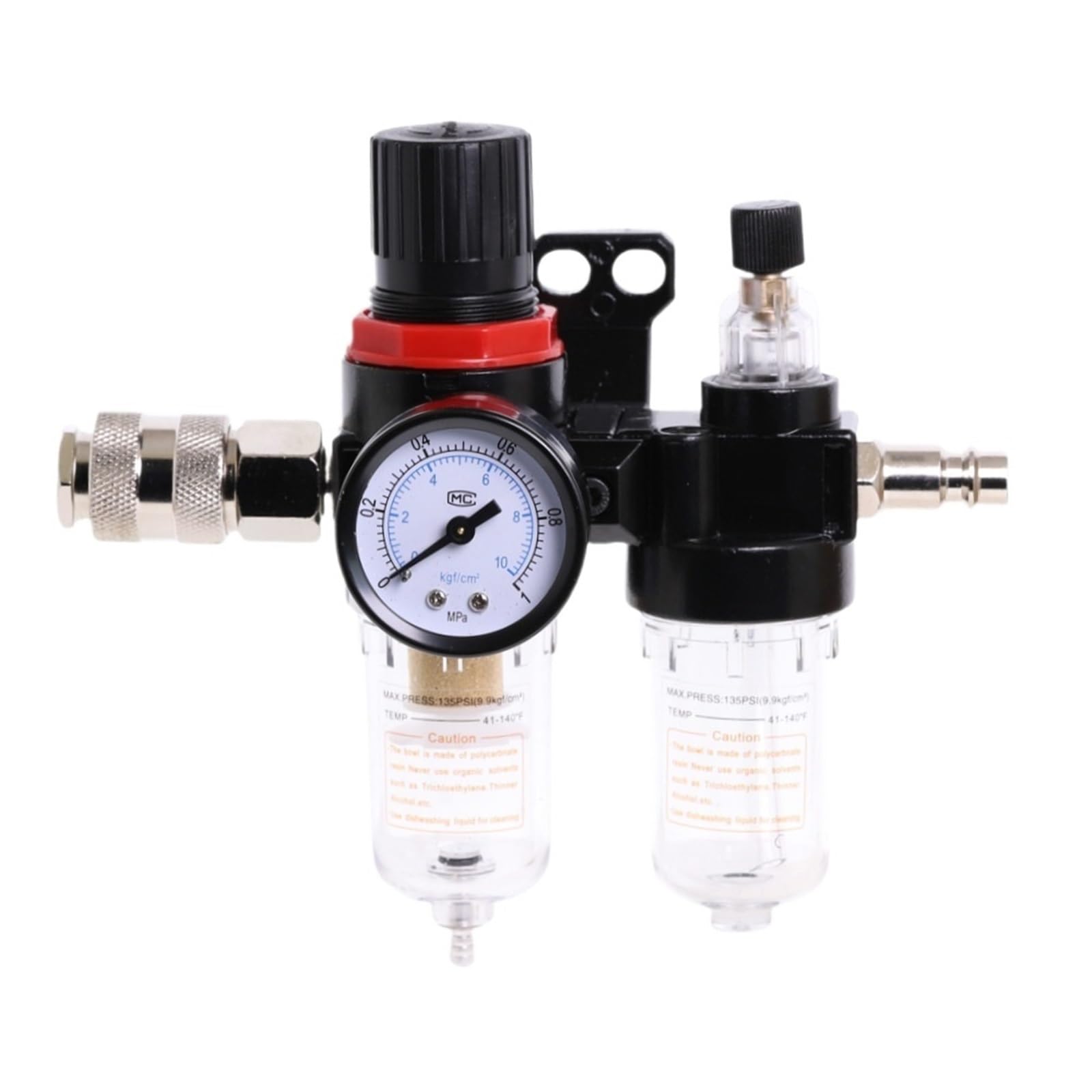 El filtro separador de agua y aceite del compresor de aire AFC2000 G1/4 se utiliza for reducir el regulador de la válvula de presión 1 Uds.(AFR2000-BT12 Fitting)