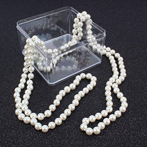 Multi Strand Imitation Pearl Necklace - 1920s Flapper Style, 1.5m White4