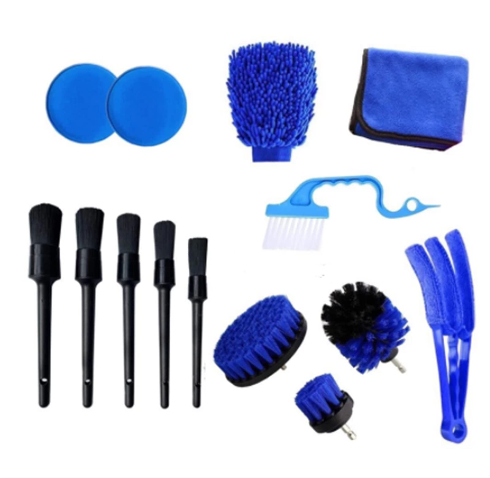 TRUSTTWO 14 stücke Detailing Pinsel Set Auto Reinigungsbürsten Leistungswäsche Bohrer Bohrer Bürste Auto Leder Lüftungsöffnungen Felgenreinigung Schmutz Reinig Werkzeuge The New