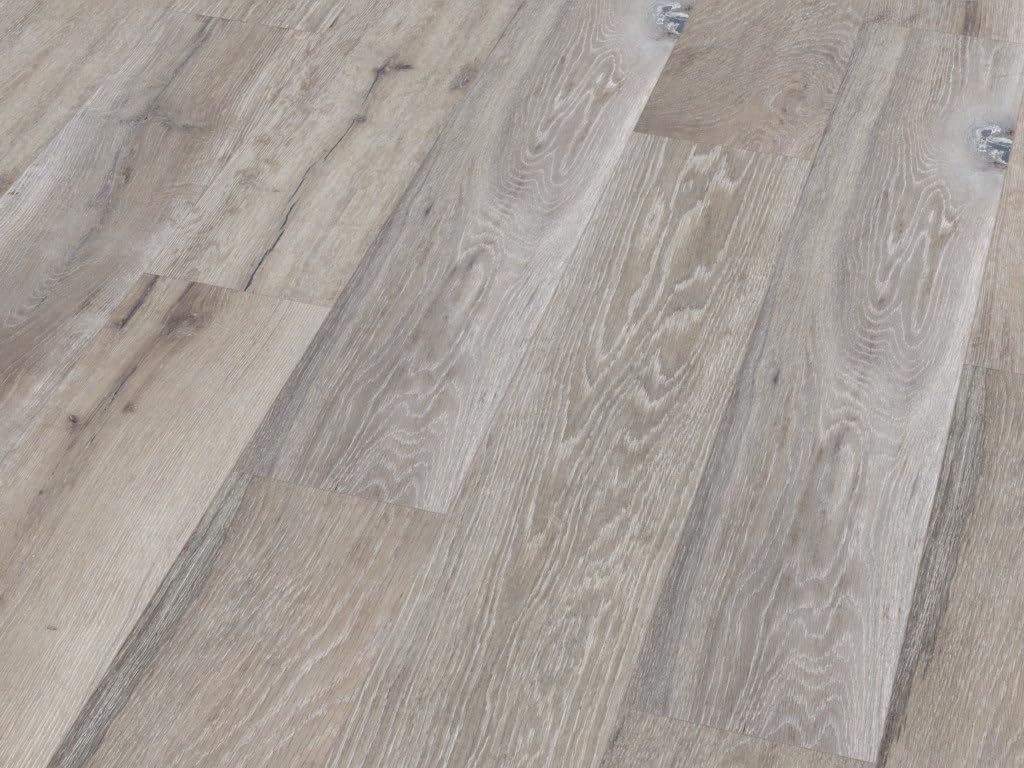 Grau 7,5 mm Korkboden DESIGNTrend Eiche Greystone, Kork Naturboden Holzoptik Landhausdiele, Korkfliesen Korkparkett | 1 Stk. ca. 2,03 m², 116.4 x 19.4 x 0.85 cm