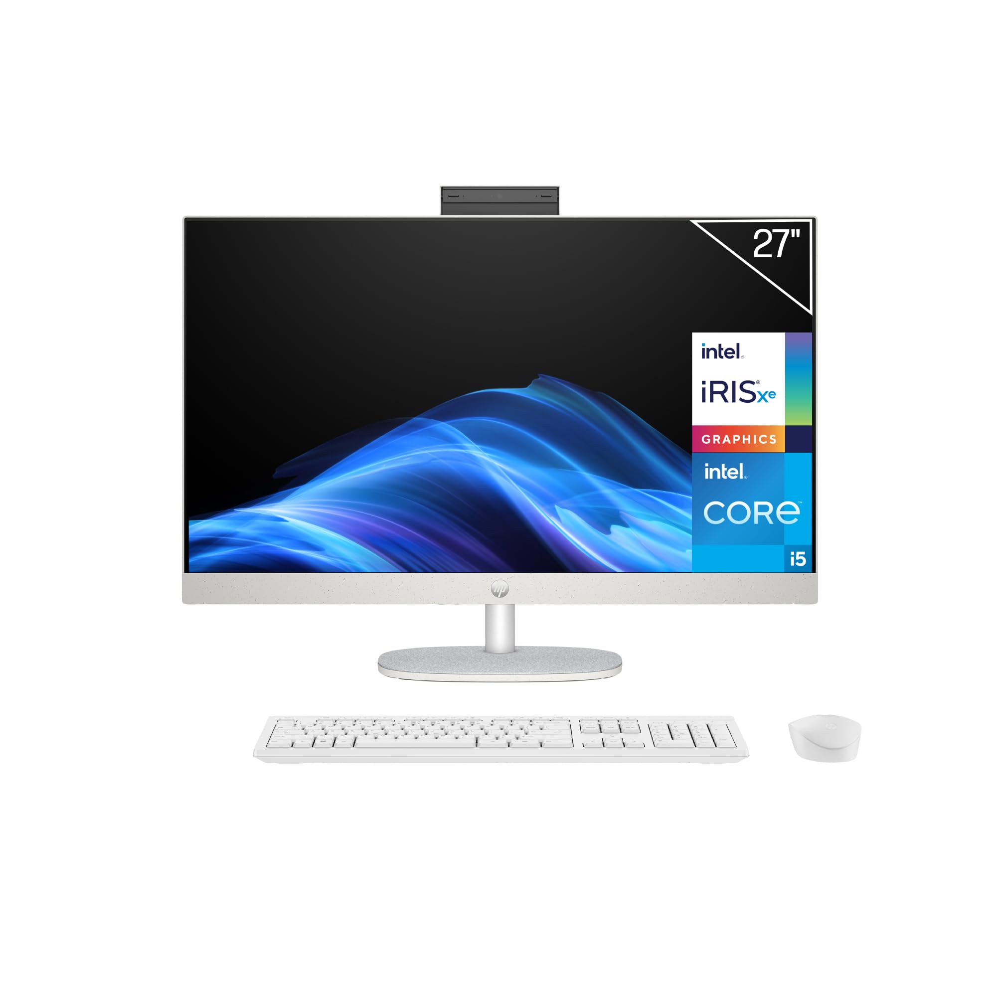 HP All-in-One 27-cr0110ns, PC Todo en Uno 27” FHD, Intel Core i5-1334U, 16GB RAM, 1TB SSD, Intel Iris Xe, Cámara HD, Wi-Fi, Teclado y Ratón Inalámbricos, Sin Sistema operativo, QWERTY Español