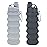YCTMALL Collapsible Water Bottles Two Pack Travel Sports Portable Sport Bottle with Mountaineering Buckle 500ml Silicone Waterproof Camping Bottle (Light Grey and Grey Color)