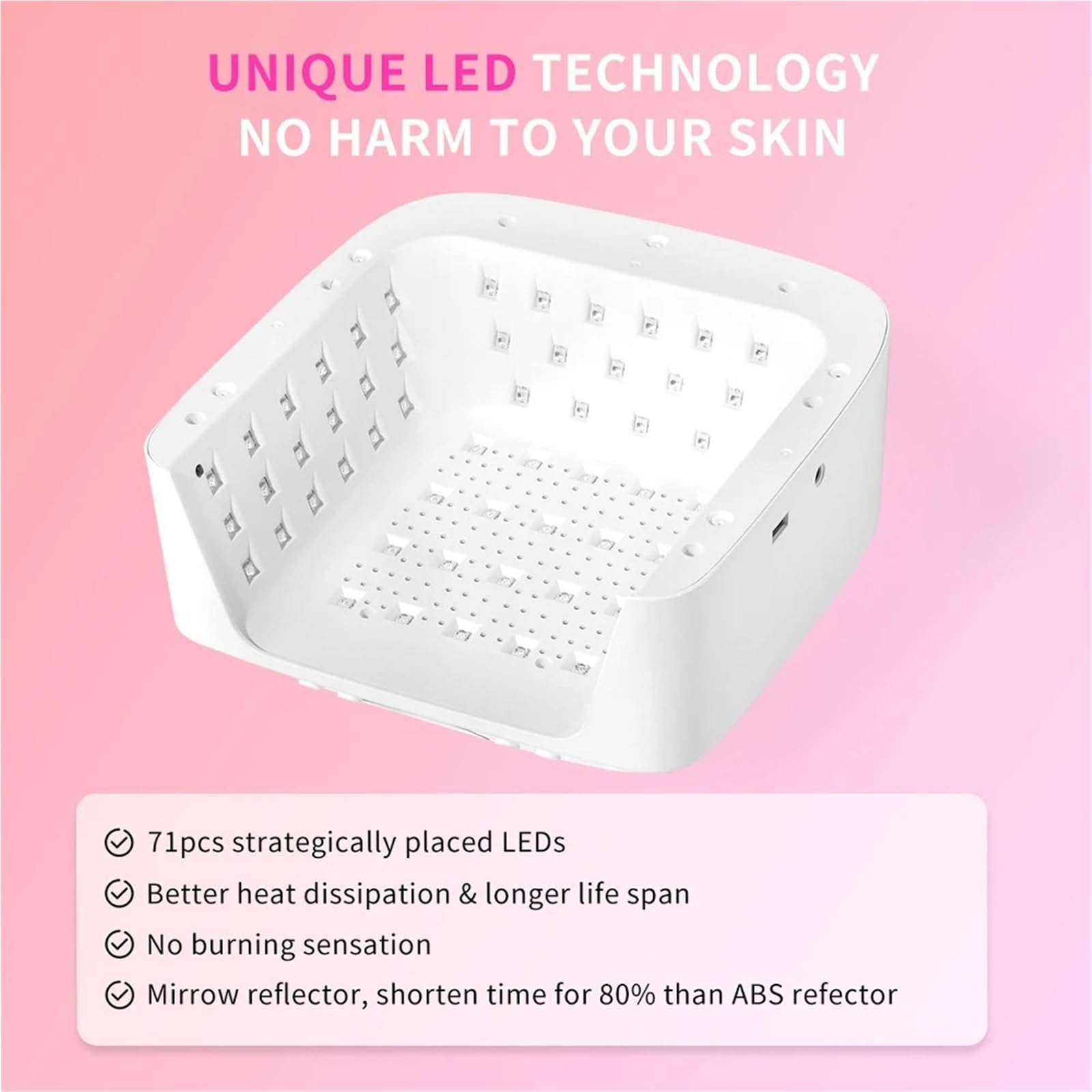 71 diod LED Lampa UV do paznokci Duża przestrzeń Suszarka z poduszką na dłonie Profesjonalna lampa Manicure Pedicure Praktyczny