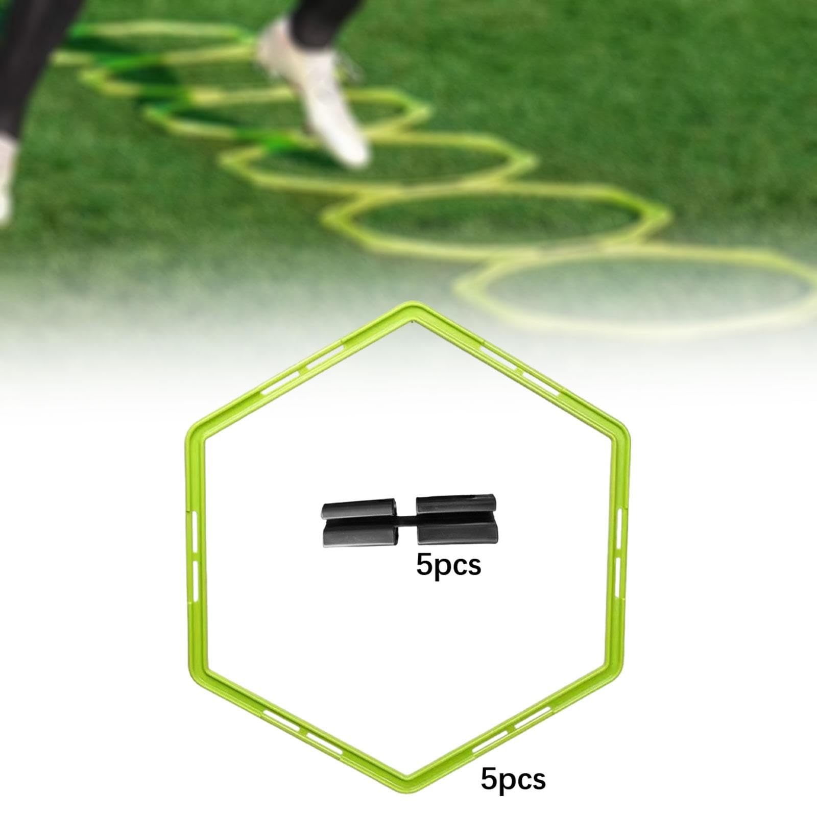 Yiju 5 Pieces Agility Rings Agility Footwork Training Home Gym Practical Physical Training 50cm Exercise Rings for Practice Games, Green