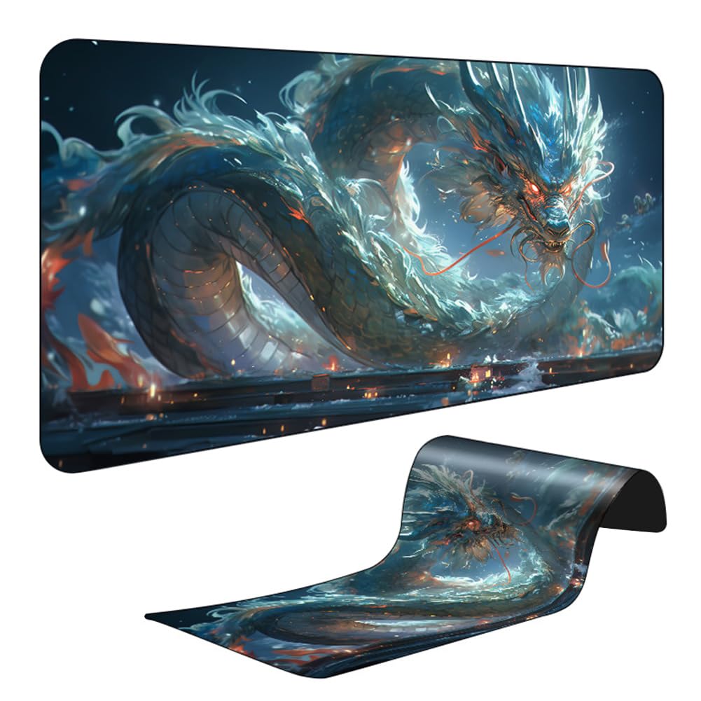 HGSHUO Schreibtischunterlage Dragon Gaming Mauspads Groß Mau