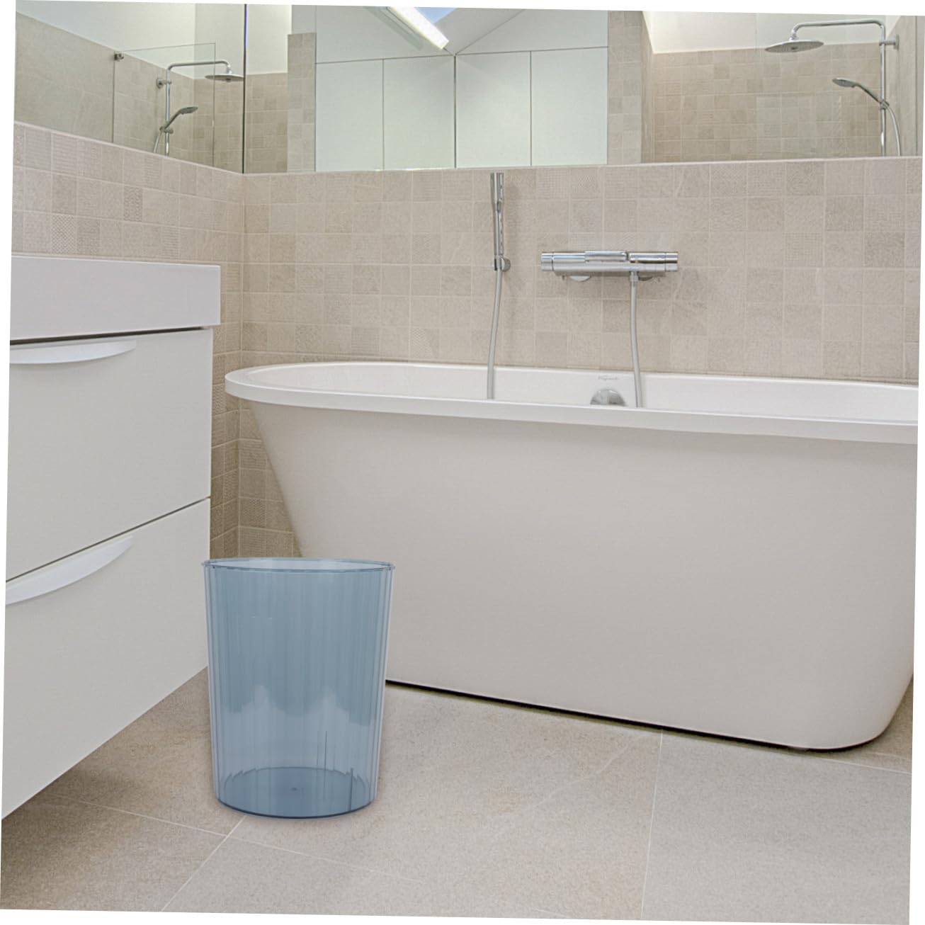 Blue PET Waste Bin for Bedrooms and Children's Rooms