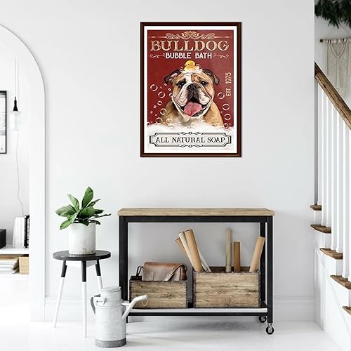 Miniatura 3 de Kits de pintura de diamantes Bulldog Bubble Bath Picture 5D Diamond Art para adultos y niños, kits de pintura de diamantes accesorios, kit completo