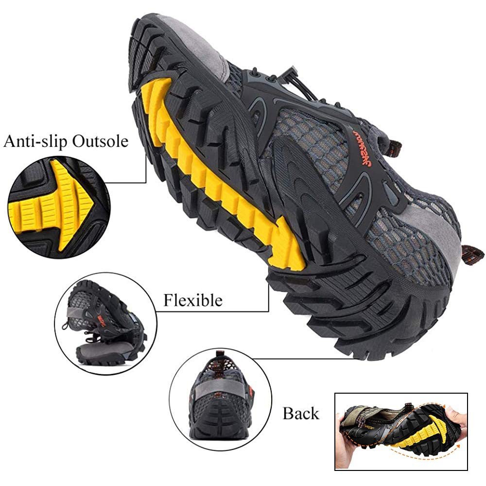 VTASQ Scarpe da Trekking Arrampicata Uomo Sandali Sportivi Estivi Mesh Pescatore All'aperto Acqua Sandali da Mare Escursionismo Traspiranti e Leggero Asciugatura Rapida