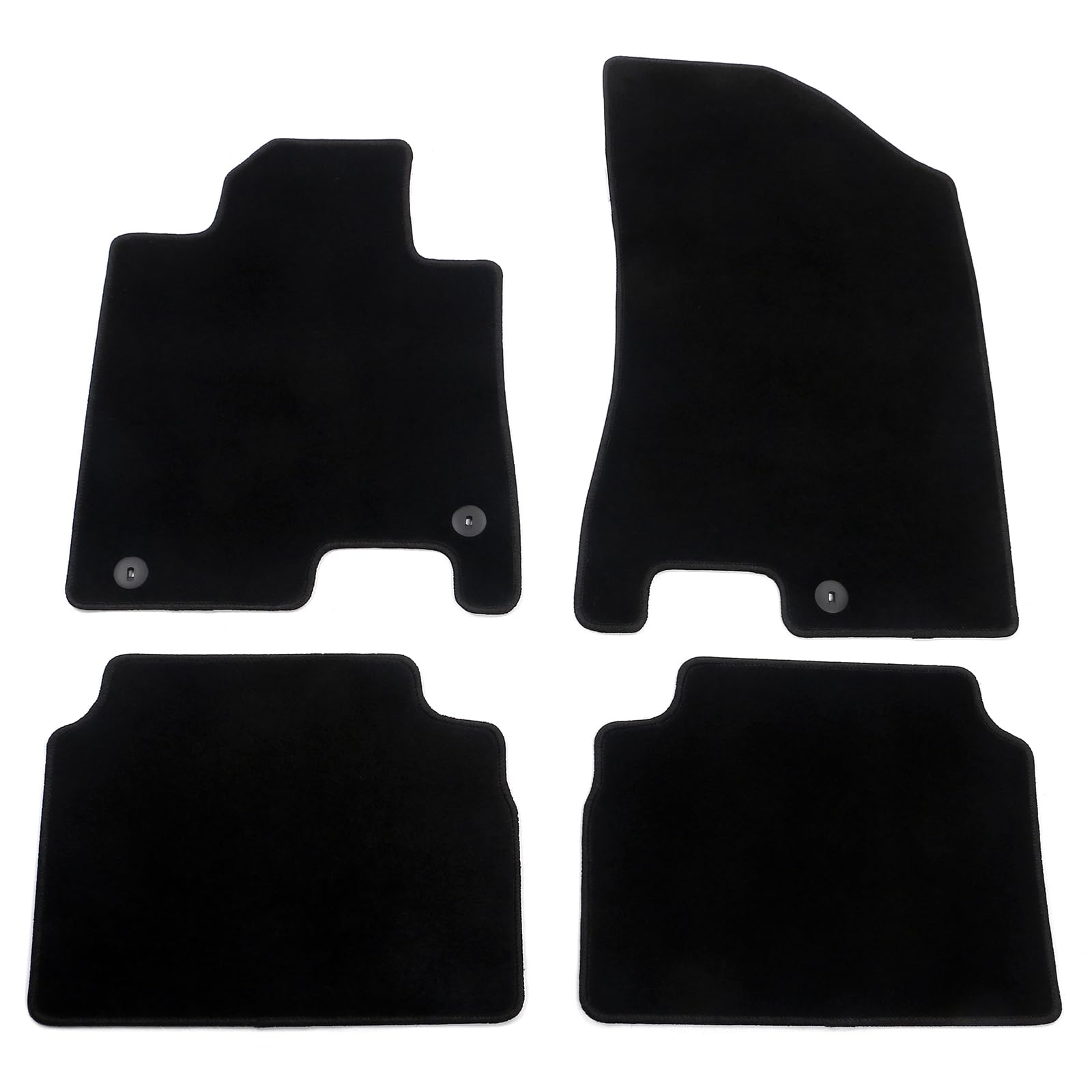 IKON MOTORSPORTS, Nylon Car Floor Mats Compatible with 2020-2023 Hyundai Sonata & 2024-2025 Hyundai Sonata FWD & 2021-2025 Kia K5 FWD, OE Style Black