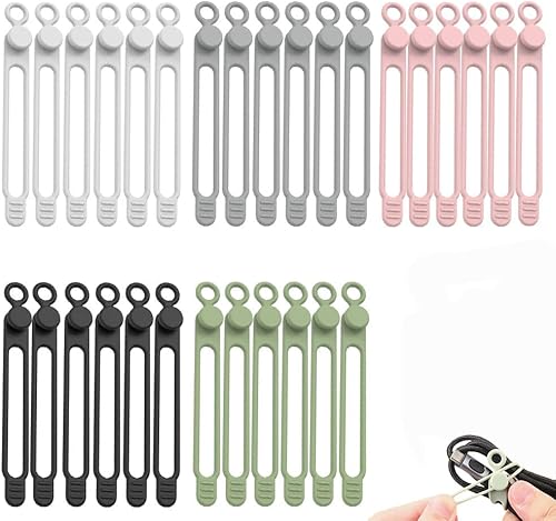 Organizador de cables de datos, 2026 Actualización de bridas de cable de silicona reutilizables, organizadores de gestión de cables reutilizables,