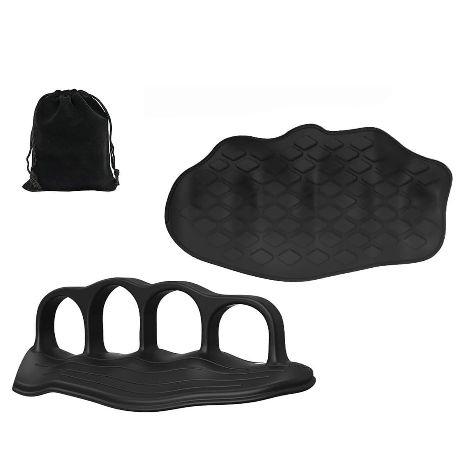 Alrens Gym Hand Grips for Weight Lifting and Training, Silicone Hand Grips for Men and Women, Bear Grip for Barbell, Pull Up, Crossfit, Workout Gloves for Gym Use, Black(2 Pairs)