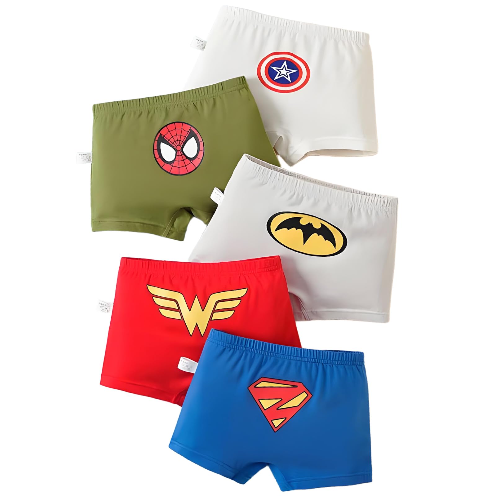 FORUSKY Biancheria Intima per Bambini, Boxer Morbidi e Traspiranti, per Bambini e Ragazzi, Confezione da 5