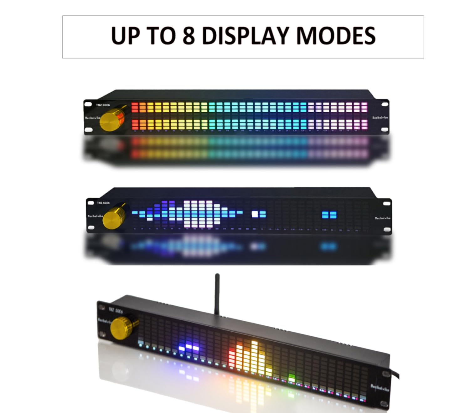 Decibelvibe TNZ SGE6 - Equalizzatore grafico audio con ingresso/uscita RCA-Jack 3.5, ingresso wireless tramite microfono integrato, ingresso USB e Bluetooth, preamplificatore audio per sistemi