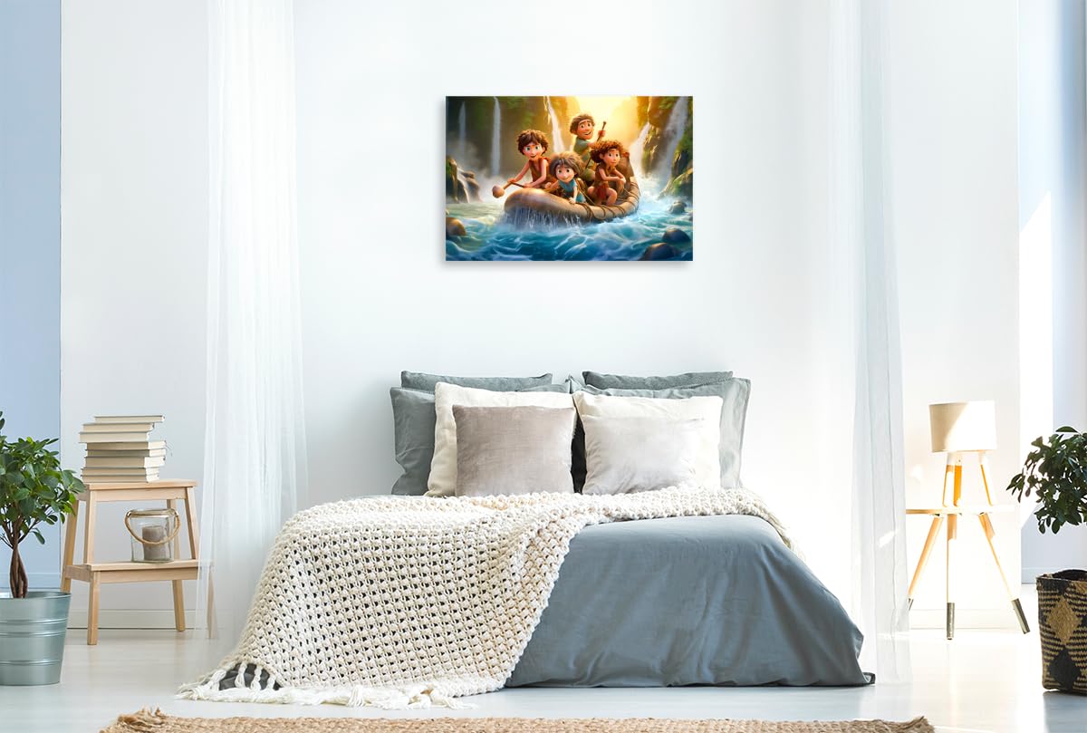 CALVENDO Premium Textil-Leinwand 90 x 60 cm Querformat Die Fahrt mit dem Boot | Wandbild, HD-Bild auf Keilrahmen, Wanddekoration, Kunstdruck von Dirk Meutzner