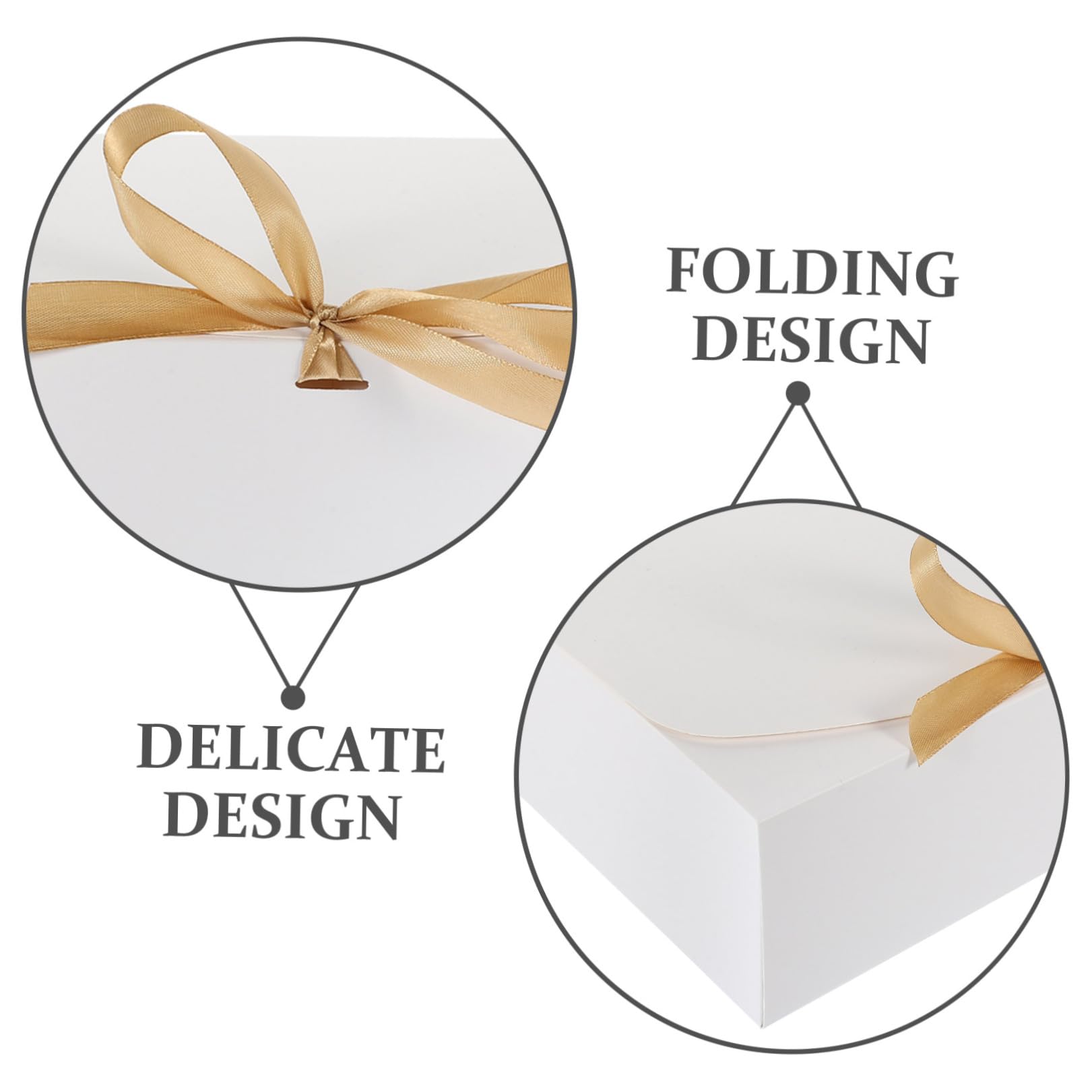 ibasenice 10 Stück Faltbare Geschenkbox mit Schleife Karton Geschenkverpackung Weiße Braut Antragsbox mit Klappdeckel Vielseitige Party und Hochzeitsgeschenk Schachtel aus Stabilem Karton