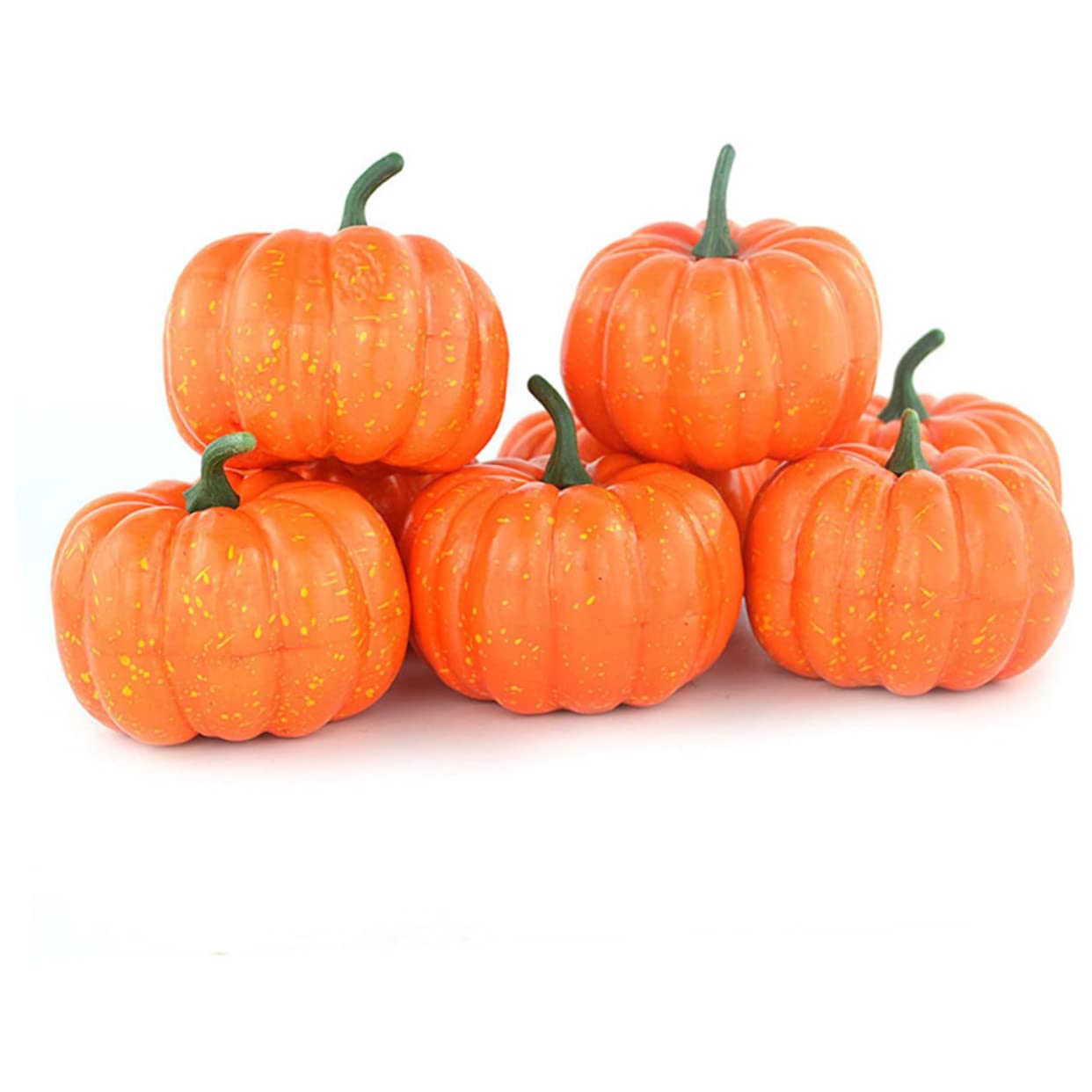 Abaodam 30piezas Calabazas Artificiales para Decoración De Halloween y Otoño Accesorios para Fiestas Interiores y Exteriores Estilo Fresco