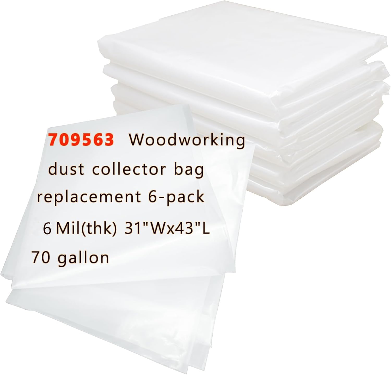 709563Aggiornato Macchinari Carpenteria Collection Heavy Duty Clear Dust Collector Sacchetti di ricambio per JET Dust Collection DC-1100VX DC-1200VX 19.5 "Sacchetti del collettore di polveri