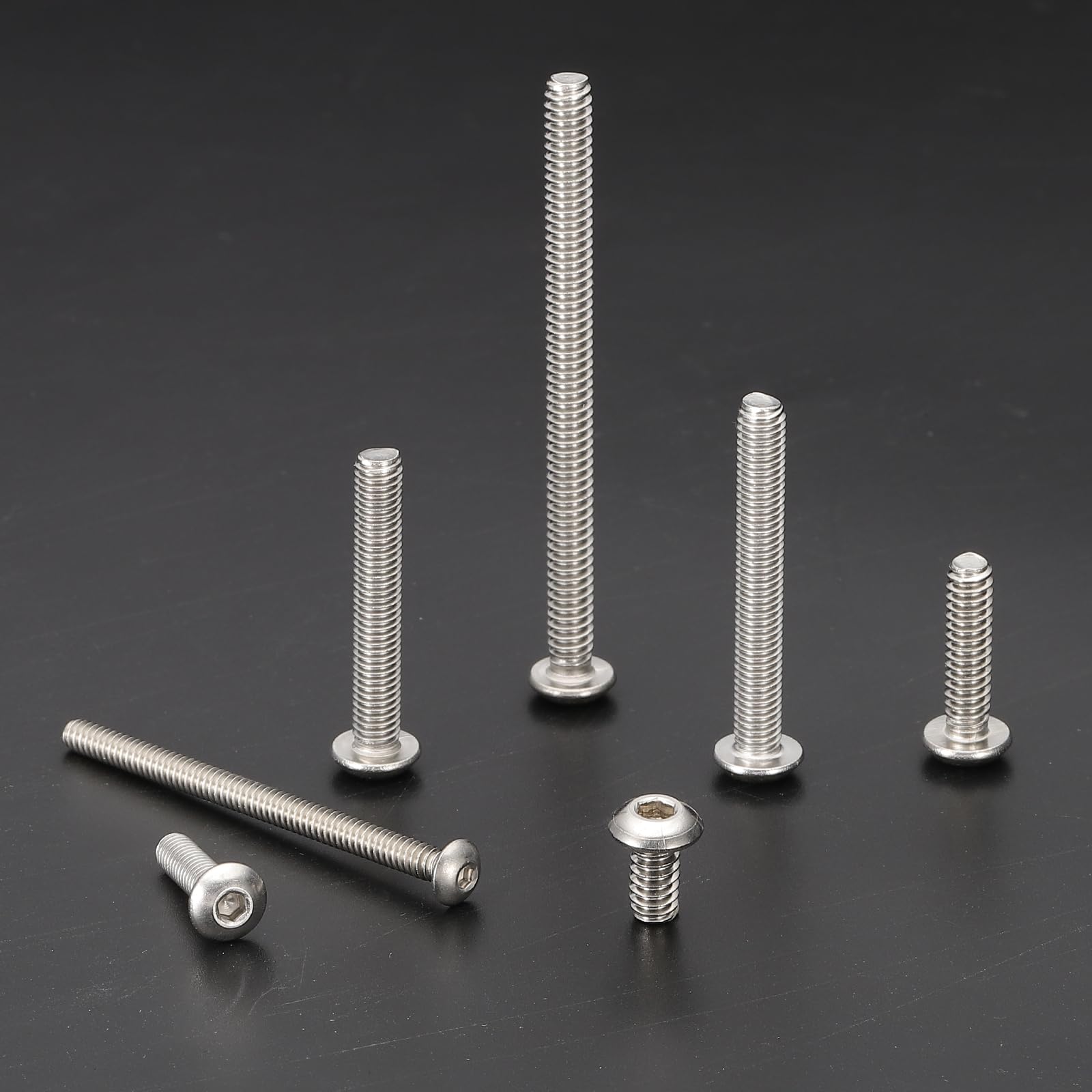 PATIKIL #10-32x3/8" Viti a Testa Bombata con Esagono Incassato, Acciaio Inossidabile 304 (18-8) Bulloni Testa Cilindrica Filettatura Completa Fine UNF, 20 Pezzi