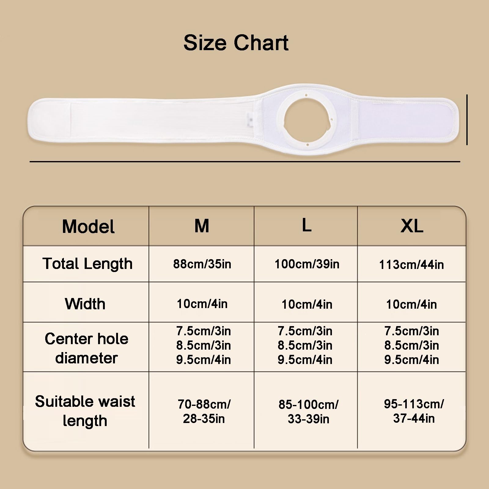 Fascia Addominale Post Operatoria, Fascia Elastica Lombare, Cintura Stoma, Fibbia Regolabile, Forma Aerodinamica, per Stomia, Colostomia, Ileostomia(M)